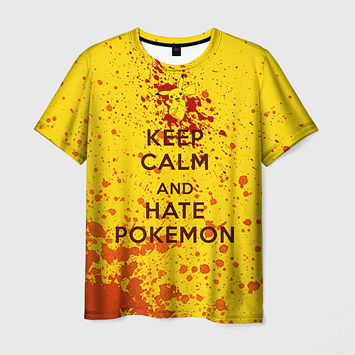 Мужская футболка Keep Calm & Hate Pokemons / 3D-принт – фото 1