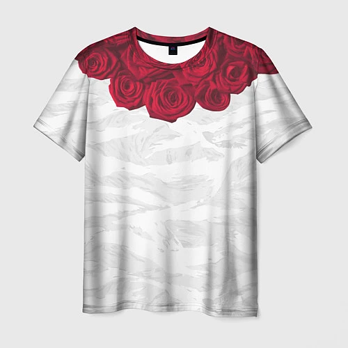 Мужская футболка Roses White / 3D-принт – фото 1