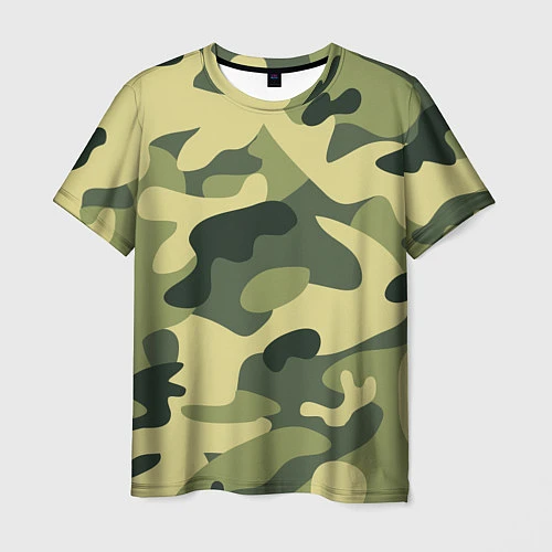 Мужская футболка Камуфляж: зеленый/хаки / 3D-принт – фото 1