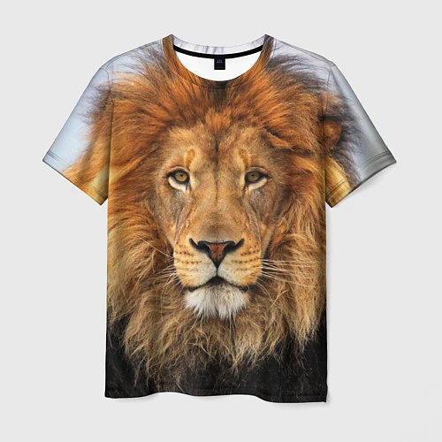 Мужская футболка Красавец лев / 3D-принт – фото 1
