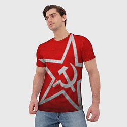 Футболка мужская Флаг СССР: Серп и Молот, цвет: 3D-принт — фото 2