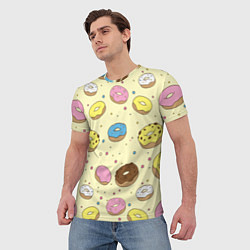 Футболка мужская Сладкие пончики, цвет: 3D-принт — фото 2