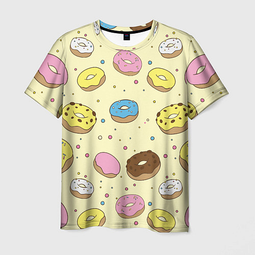 Мужская футболка Сладкие пончики / 3D-принт – фото 1