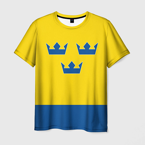 Мужская футболка Сборная Швеции: домашняя форма / 3D-принт – фото 1