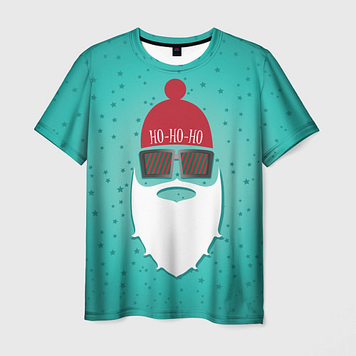 Мужская футболка Санта хипстер / 3D-принт – фото 1