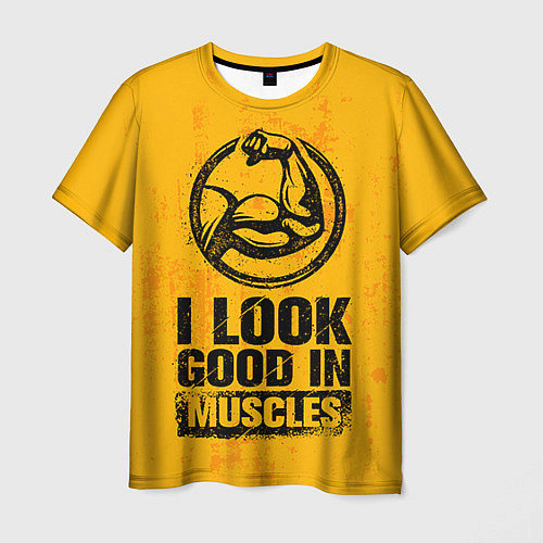 Мужская футболка I look good in muscles / 3D-принт – фото 1