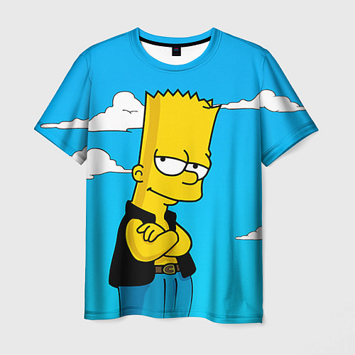 Мужская футболка Задумчивый Барт / 3D-принт – фото 1