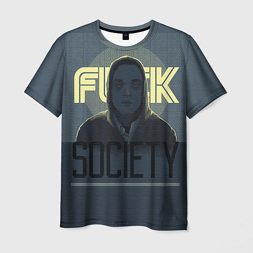 Мужская футболка Fuck Society / 3D-принт – фото 1