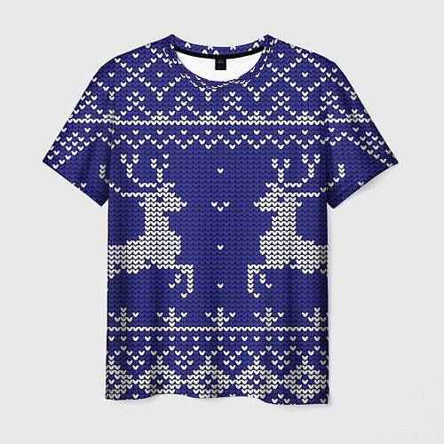Мужская футболка Узор с оленями / 3D-принт – фото 1