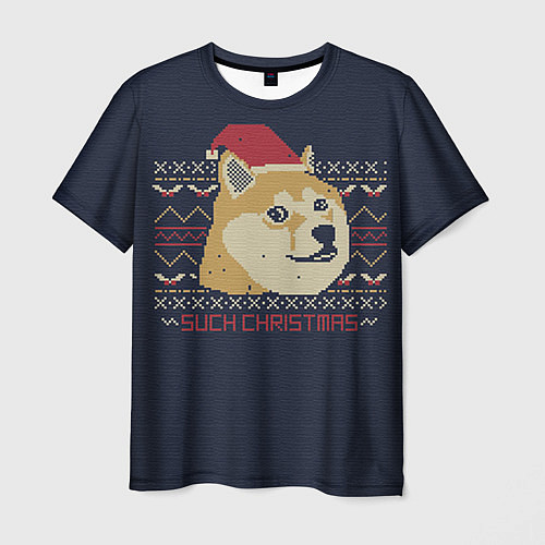 Мужская футболка Doge Such Christmas / 3D-принт – фото 1
