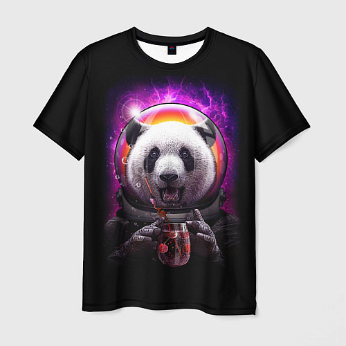 Мужская футболка Panda Cosmonaut / 3D-принт – фото 1