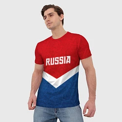Футболка мужская Russia Team, цвет: 3D-принт — фото 2