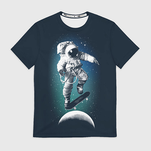 Мужская футболка Космический скейтбординг / 3D-принт – фото 1