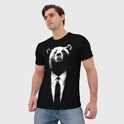 Футболка мужская Медведь бизнесмен, цвет: 3D-принт — фото 2