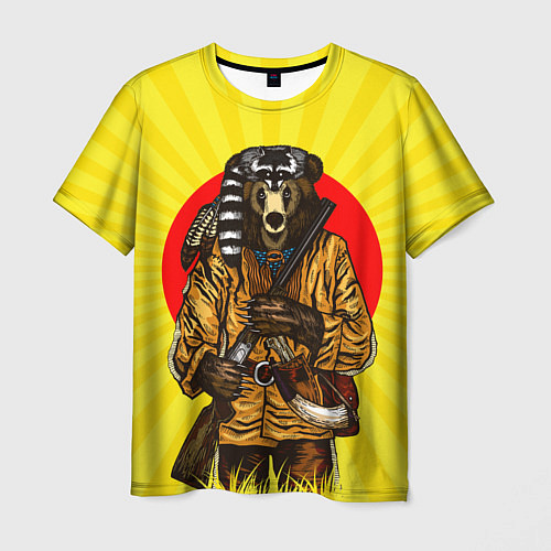 Мужская футболка Медведь охотник / 3D-принт – фото 1