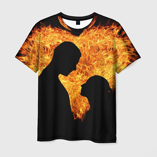 Мужская футболка Огненная любовь / 3D-принт – фото 1