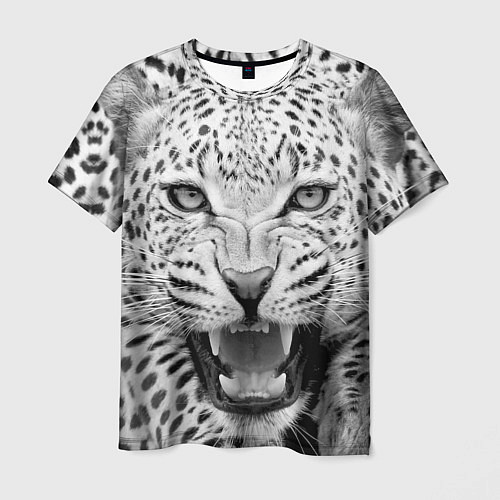 Мужская футболка Белый леопард / 3D-принт – фото 1