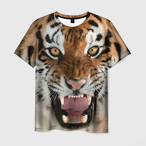 Мужская футболка Свирепый тигр / 3D-принт – фото 1