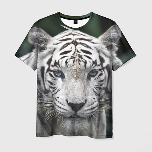 Мужская футболка Белый тигр / 3D-принт – фото 1
