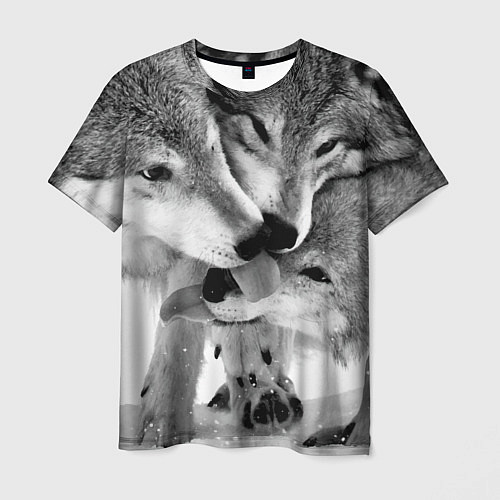 Мужская футболка Волчья семья / 3D-принт – фото 1