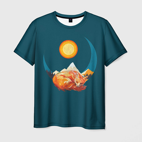 Мужская футболка Лиса под солнцем / 3D-принт – фото 1