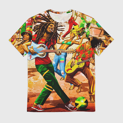 Мужская футболка Боб Марли - вечеринка / 3D-принт – фото 1