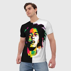 Футболка мужская Bob Marley: Colors, цвет: 3D-принт — фото 2