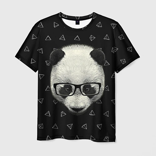 Мужская футболка Умная панда / 3D-принт – фото 1
