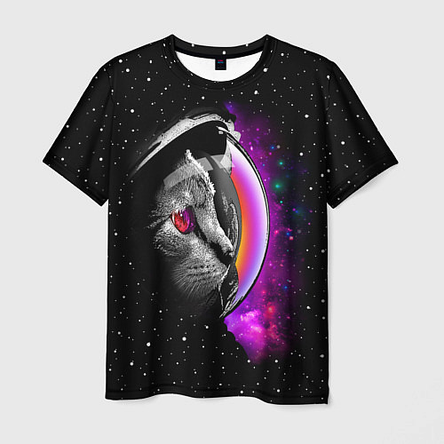 Мужская футболка Космический кот / 3D-принт – фото 1