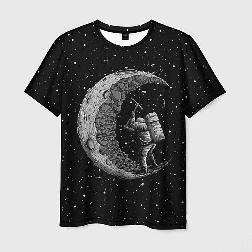 Мужская футболка Лунный шахтер / 3D-принт – фото 1