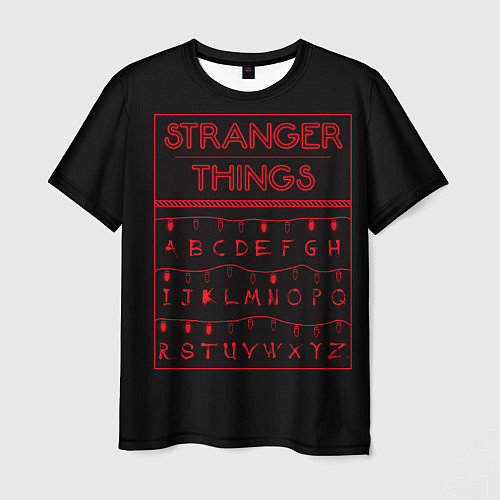 Мужская футболка Stranger Things: alphabet / 3D-принт – фото 1