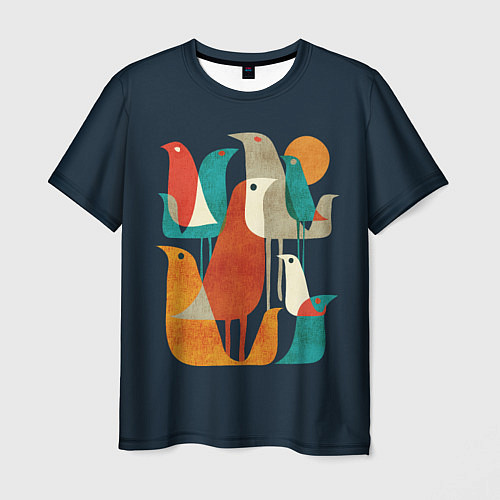 Мужская футболка Осенние птицы / 3D-принт – фото 1