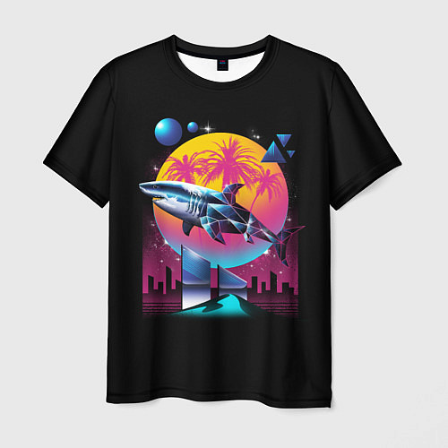 Мужская футболка Ретро акула / 3D-принт – фото 1