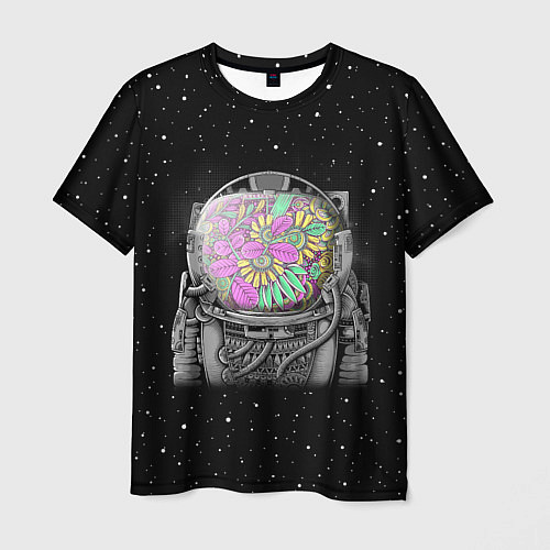 Мужская футболка Цветочный астонавт / 3D-принт – фото 1