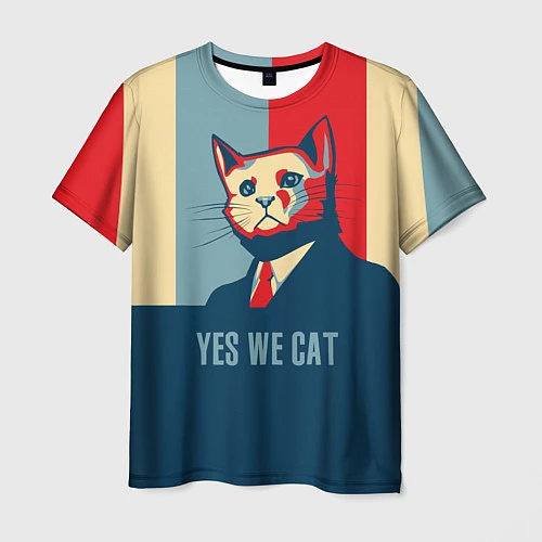 Мужская футболка Yes we CAT / 3D-принт – фото 1