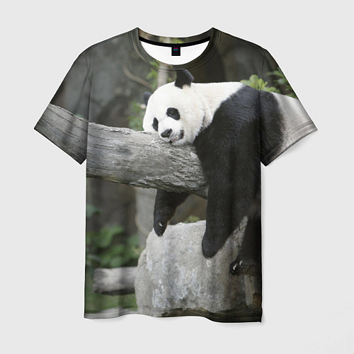 Мужская футболка Большая уставшая панда / 3D-принт – фото 1