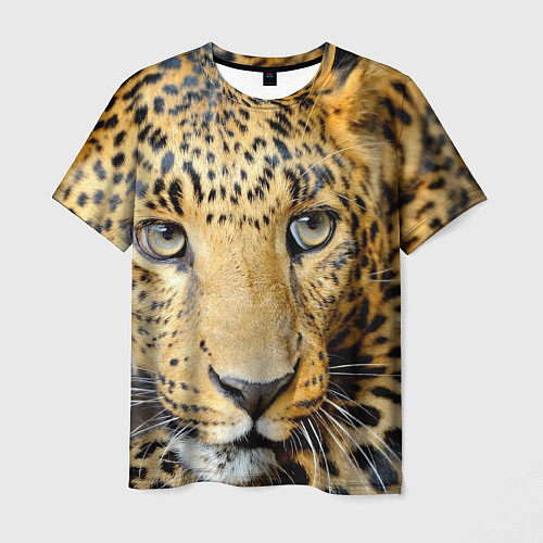 Мужская футболка Улыбка леопарда / 3D-принт – фото 1