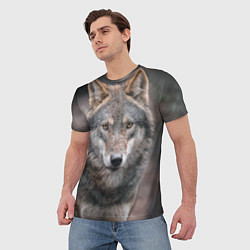 Футболка мужская Волк - санитар леса, цвет: 3D-принт — фото 2