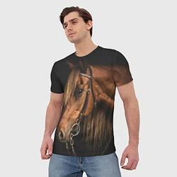 Футболка мужская Взгляд коня, цвет: 3D-принт — фото 2