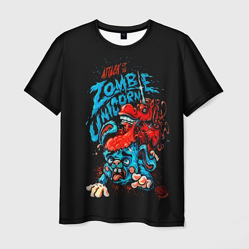Мужская футболка Zombie Unicorn / 3D-принт – фото 1