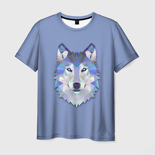 Мужская футболка Геометрический волк / 3D-принт – фото 1