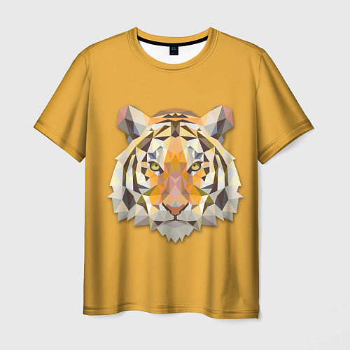 Мужская футболка Геометрический тигр / 3D-принт – фото 1
