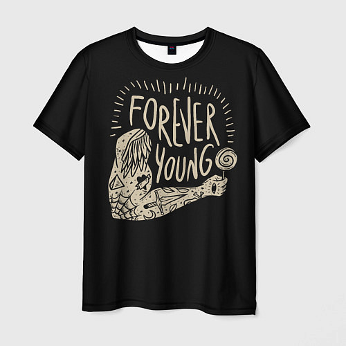 Мужская футболка Forever young / 3D-принт – фото 1