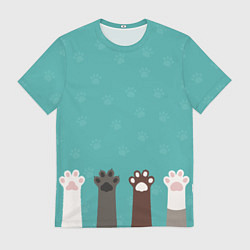 Мужская футболка Лапки котеек