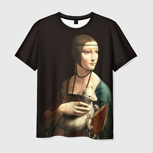 Мужская футболка Дама с горностаем / 3D-принт – фото 1