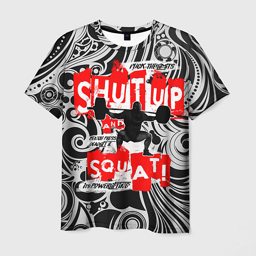 Мужская футболка Shut up & squat / 3D-принт – фото 1