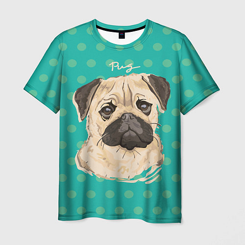 Мужская футболка Pug Mops / 3D-принт – фото 1