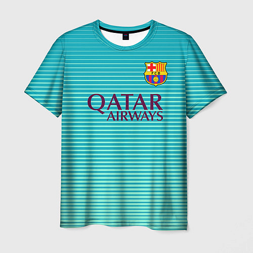 Мужская футболка Barcelona FC: Aqua / 3D-принт – фото 1