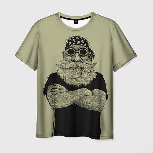 Мужская футболка Old Hipster / 3D-принт – фото 1