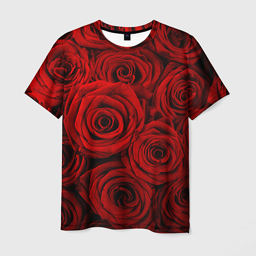 Мужская футболка Красные розы / 3D-принт – фото 1